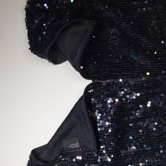 ARMANI EXCHANGE SEQUIN-STUDDED V-NECK DRESS SIZE 4 - Picture 13 of 16